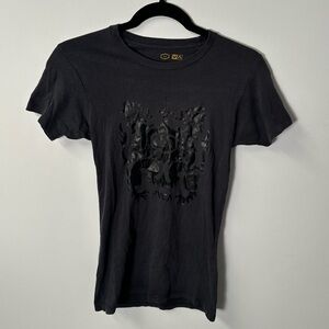 RVCA women's grey black graphic slim tee, M.